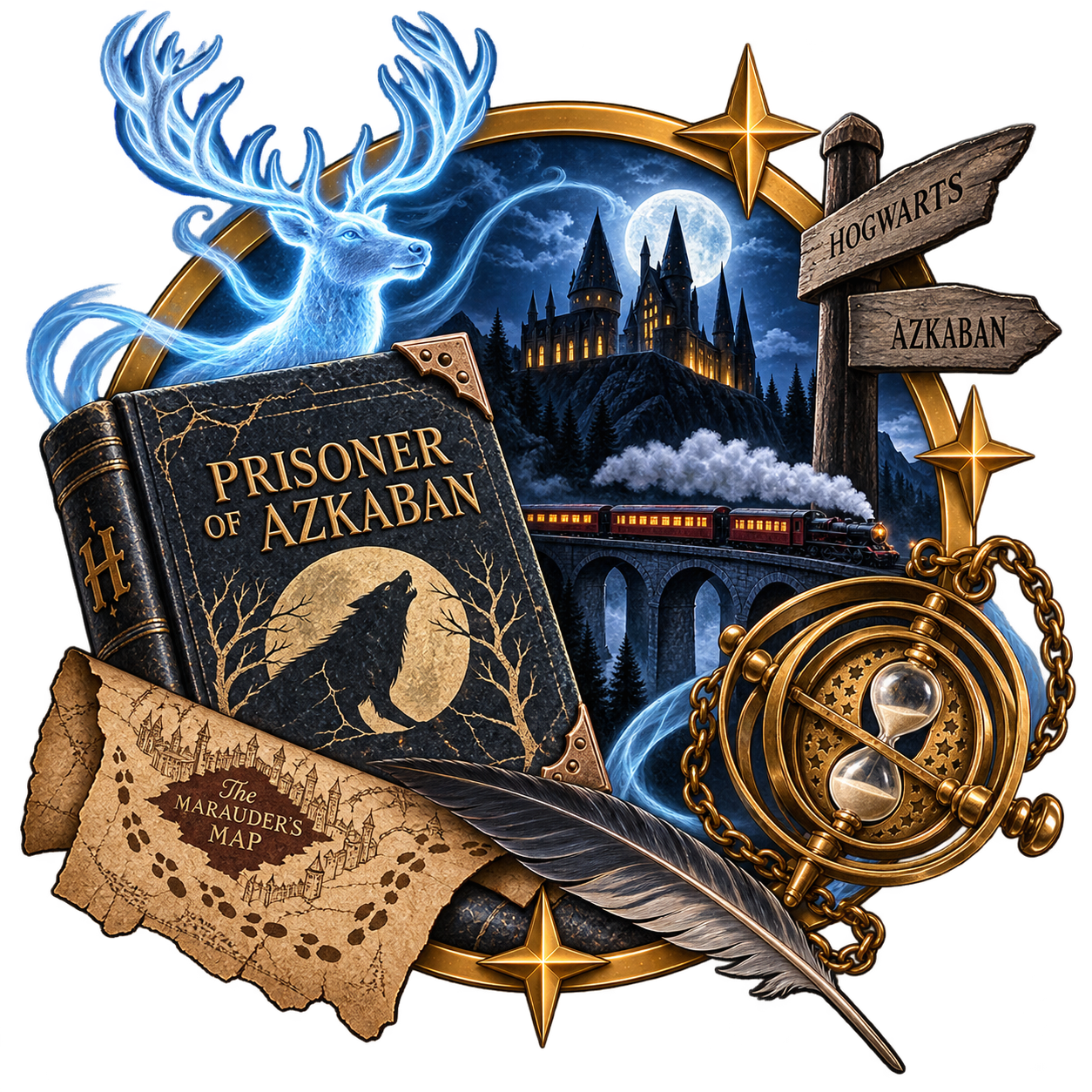 Ilustración de Harry Potter y el prisionero de Azkaban