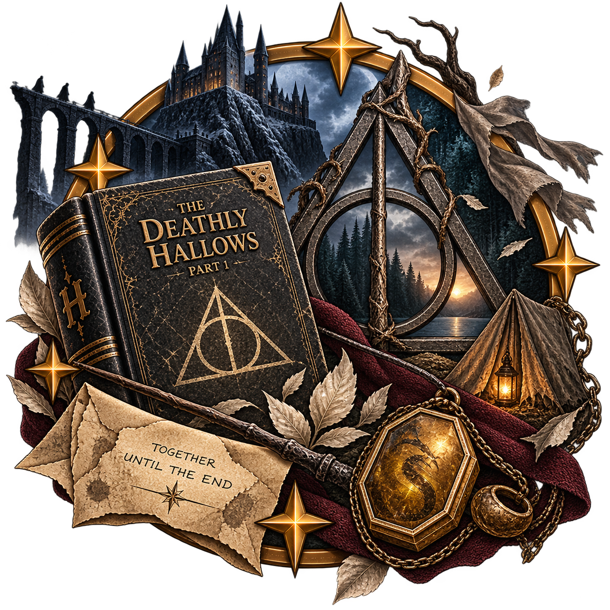Ilustración de Harry Potter y las Reliquias de la Muerte: Parte 1